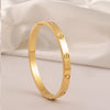 Elegant Solid Color 304 Stainless Steel 18K Gold Plated Bangle In Bulk