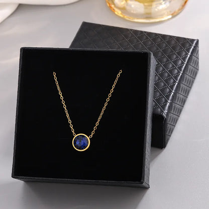 Wholesale Jewelry French Style Modern Style Classic Style Circle 304 Stainless Steel Rhinestones 18K Gold Plated Plating Inlay Pendant Necklace