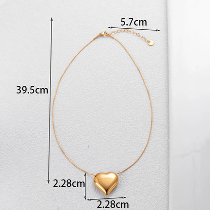 Wholesale Jewelry French Style Simple Style Classic Style Heart Shape 304 Stainless Steel Earrings Necklace