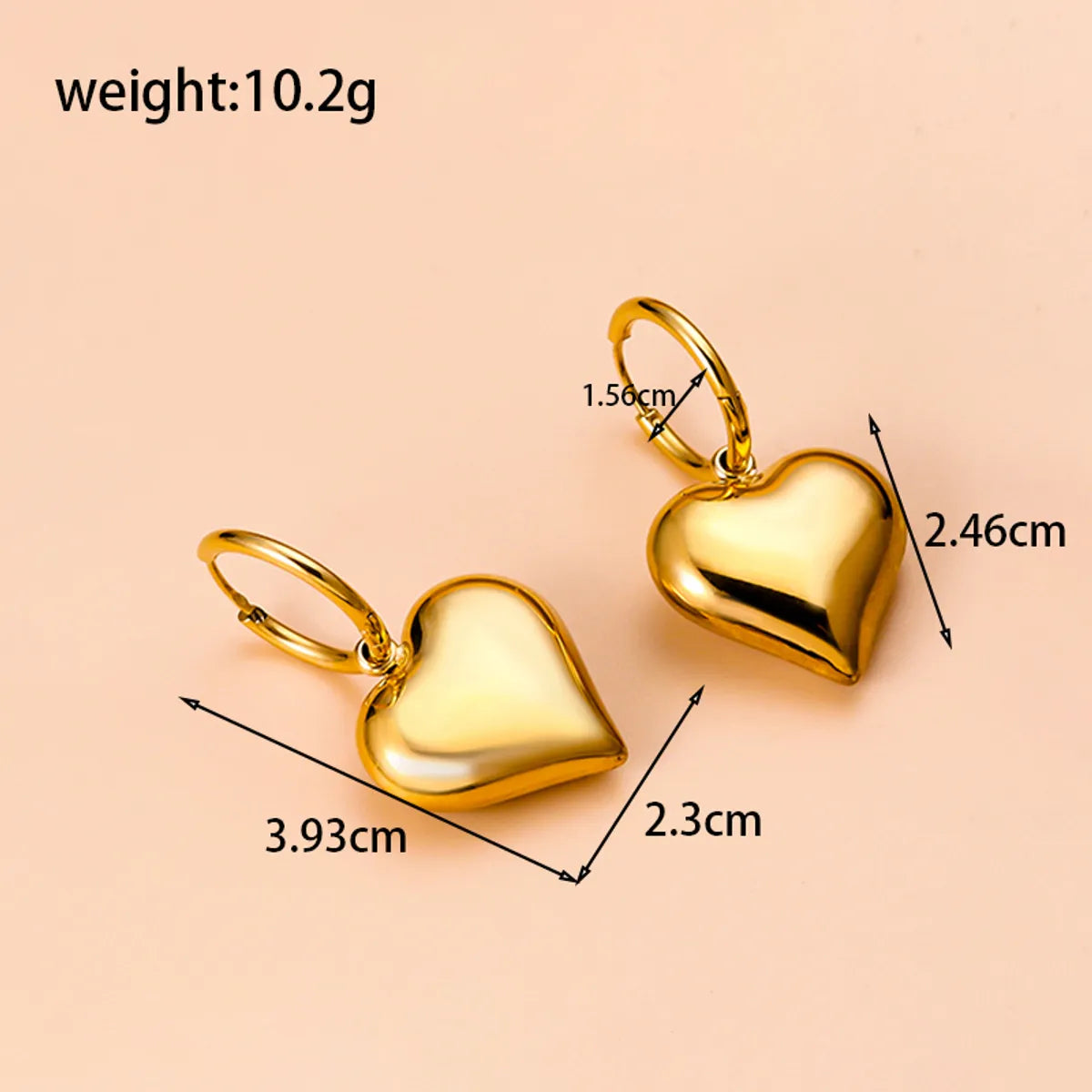 Wholesale Jewelry French Style Simple Style Classic Style Heart Shape 304 Stainless Steel Earrings Necklace