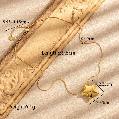 Wholesale Jewelry French Style Simple Style Star 304 Stainless Steel Earrings Necklace