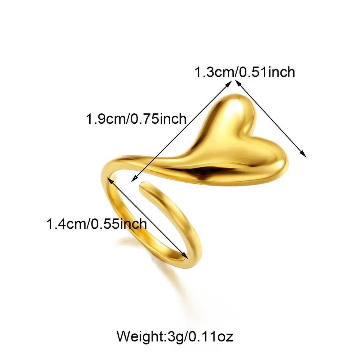 304 Stainless Steel 18K Gold Plated Glam Asymmetrical Inlay Star Starfish Bow Knot Zircon Open Rings