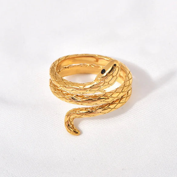 304 Stainless Steel 18K Gold Plated Glam Plating Snake Rings