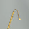 304 Stainless Steel 18K Gold Plated Hip-Hop Luxurious Plating Inlay Snake Turquoise Zircon Double Layer Necklaces