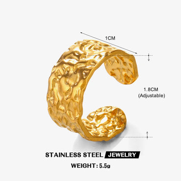 304 Stainless Steel 18K Gold Plated Hip-Hop Plating Solid Color Rings