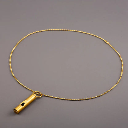 Wholesale Jewelry Hip-Hop Rock Whistle 304 Stainless Steel 18K Gold Plated Polishing Plating Hollow Out Pendant Necklace