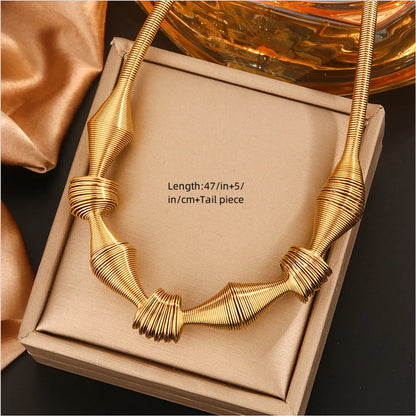 Wholesale Jewelry Hip-Hop Simple Style Irregular Spiral 304 Stainless Steel 18K Gold Plated Necklace