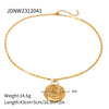 304 Stainless Steel 18K Gold Plated IG Style Basic Classic Style Spiral Pendant Necklace