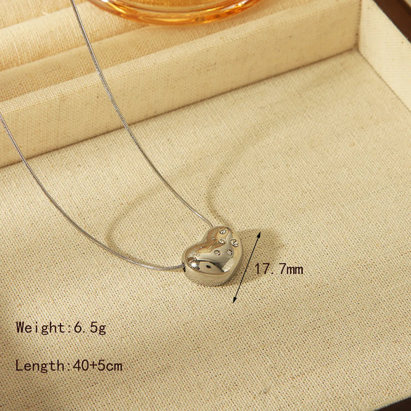 304 Stainless Steel 18K Gold Plated IG Style Casual Simple Style Inlay Geometric Zircon Pendant Necklace