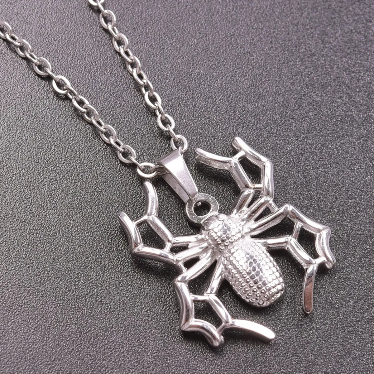 304 Stainless Steel 18K Gold Plated IG Style Cool Style Plating Geometric Spider Pendant Necklace