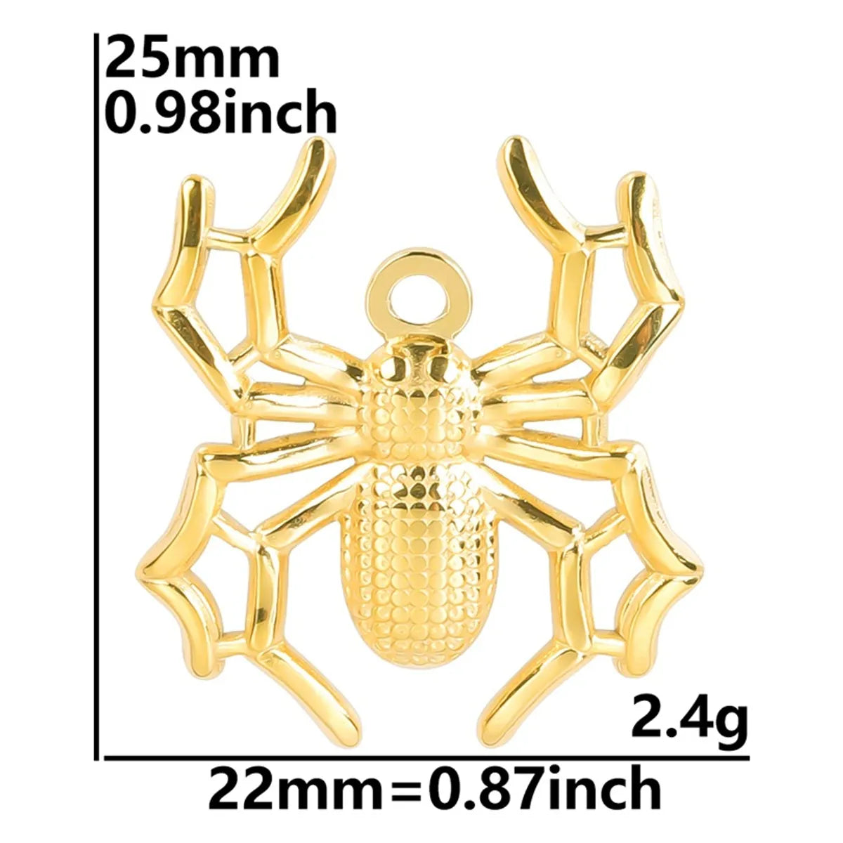 304 Stainless Steel 18K Gold Plated IG Style Cool Style Plating Geometric Spider Pendant Necklace