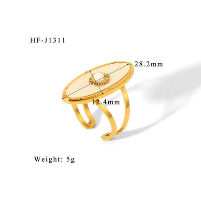 304 Stainless Steel 18K Gold Plated IG Style Geometric Open Rings