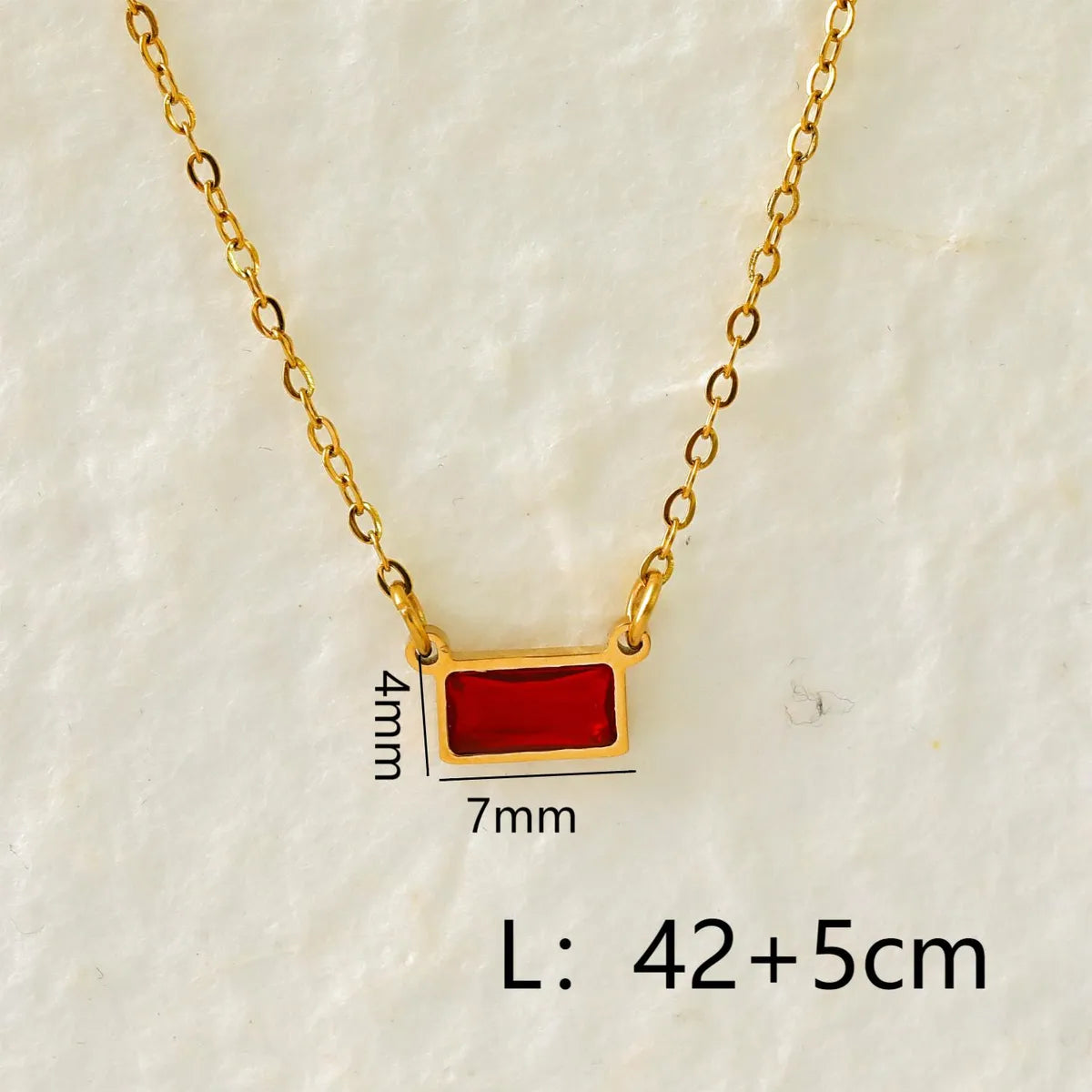 Wholesale Jewelry IG Style Modern Style Classic Style Rectangle 304 Stainless Steel Zircon 18K Gold Plated Inlay Pendant Necklace