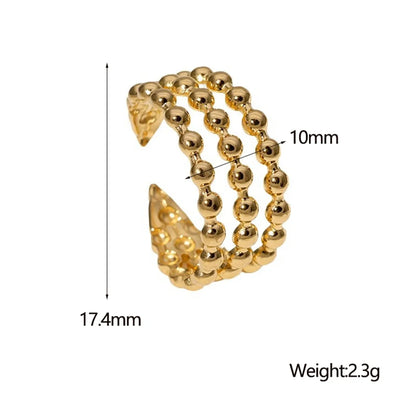 304 Stainless Steel 18K Gold Plated IG Style Modern Style Simple Style Round Dots Solid Color Lines Open Rings