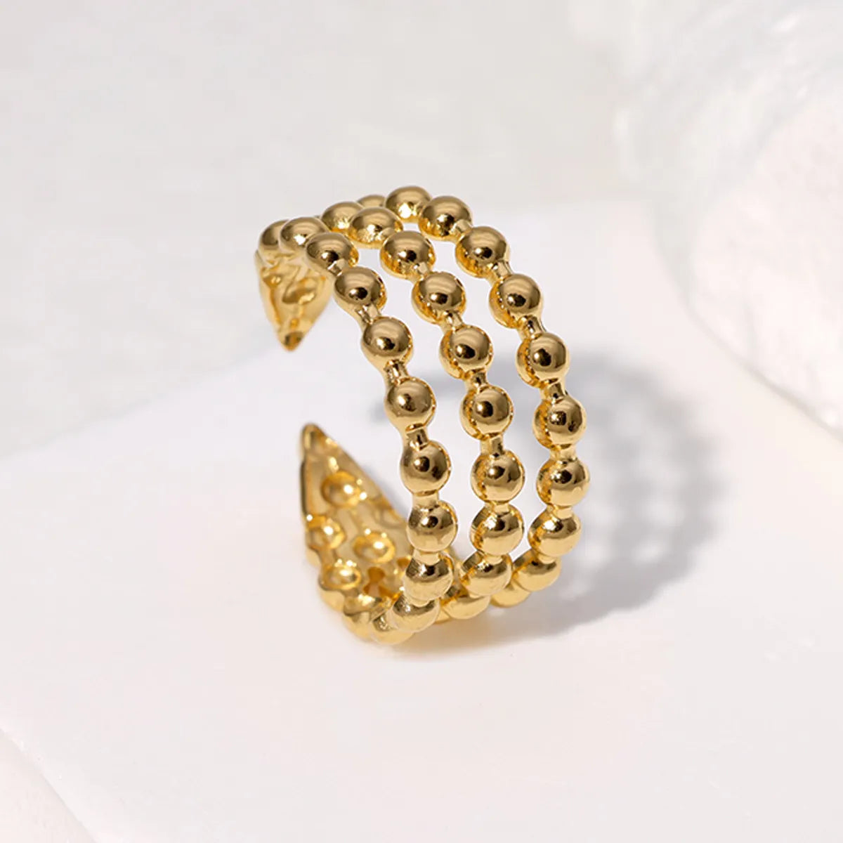 304 Stainless Steel 18K Gold Plated IG Style Modern Style Simple Style Round Dots Solid Color Lines Open Rings