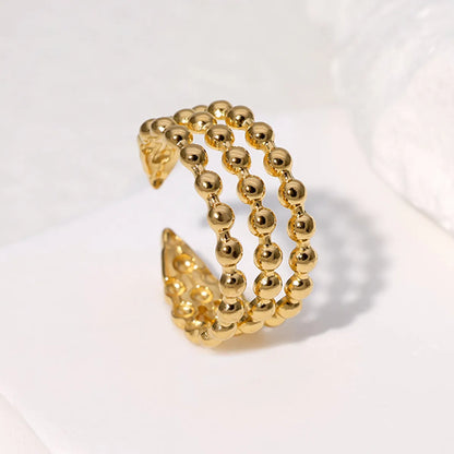 304 Stainless Steel 18K Gold Plated IG Style Modern Style Simple Style Round Dots Solid Color Lines Open Rings