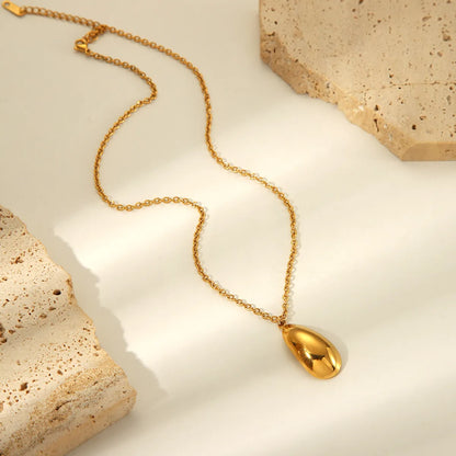 304 Stainless Steel 18K Gold Plated IG Style Nordic Style Basic Polishing Plating Water Droplets Earrings Necklace