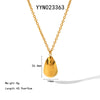 304 Stainless Steel 18K Gold Plated IG Style Nordic Style Basic Polishing Plating Water Droplets Earrings Necklace