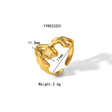 304 Stainless Steel 18K Gold Plated IG Style Simple Style Classic Style Plating Solid Color Open Rings