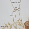 304 Stainless Steel 18K Gold Plated IG Style Simple Style Commute Bow Knot Pendant Necklace