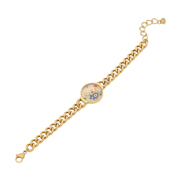 IG Style Simple Style Round Eye Flower 304 Stainless Steel 18K Gold Plated Bracelets In Bulk