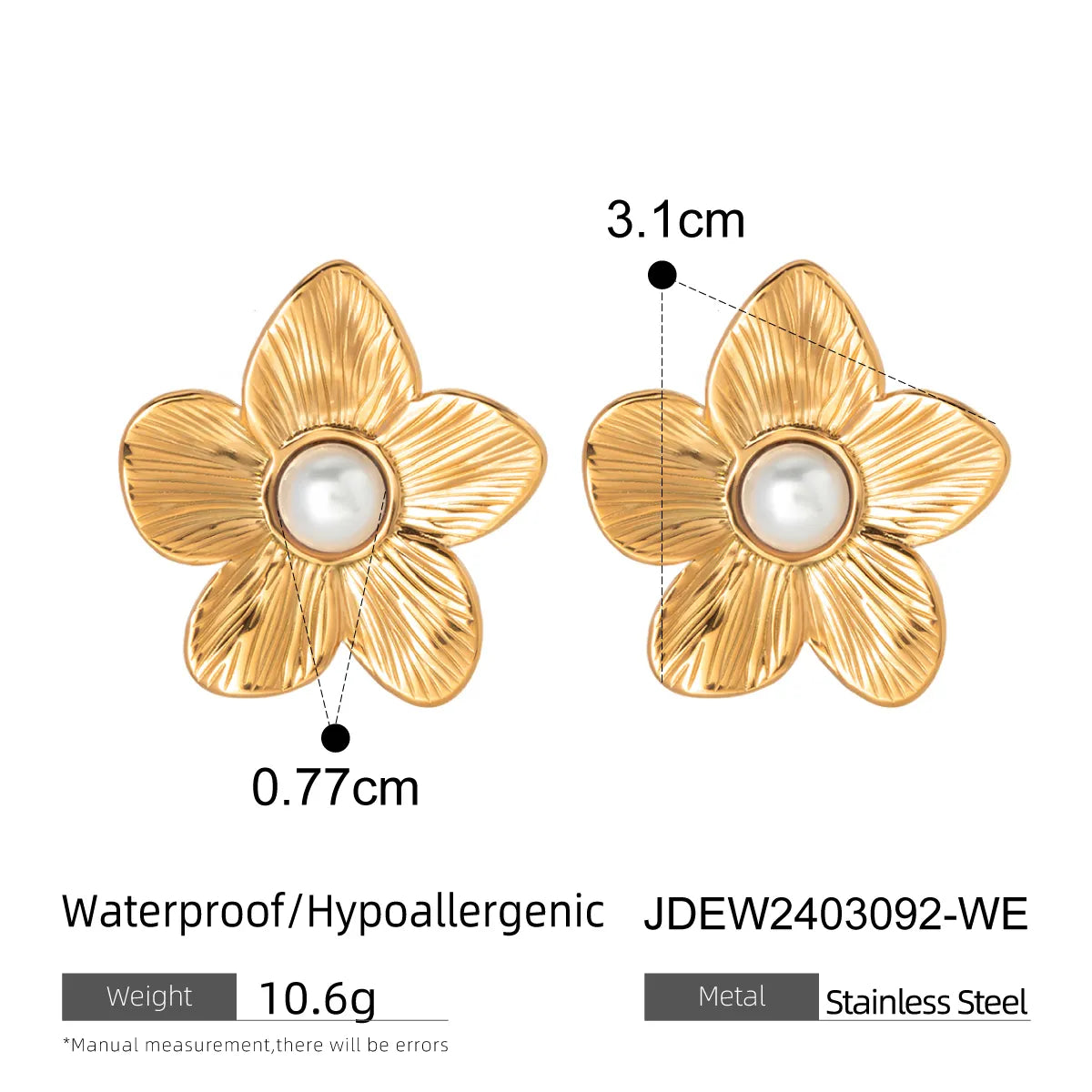 Wholesale Jewelry IG Style Simple Style Flower 304 Stainless Steel Turquoise 18K Gold Plated Inlay Rings Earrings