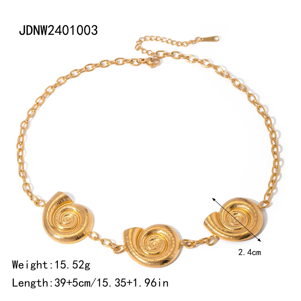 Wholesale Jewelry IG Style Simple Style Spiral 304 Stainless Steel 18K Gold Plated Necklace