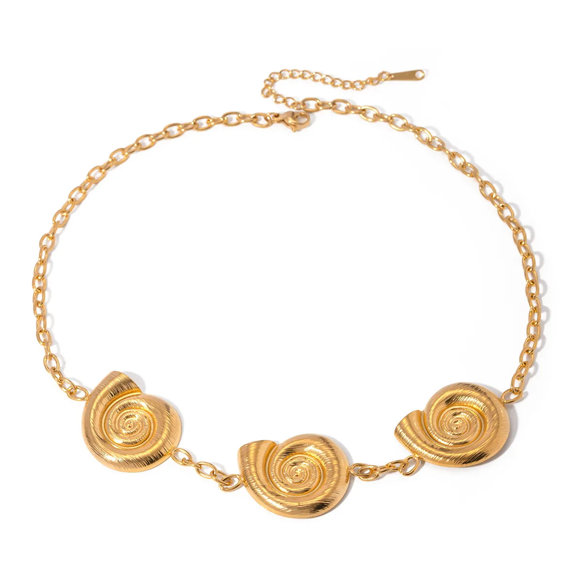 Wholesale Jewelry IG Style Simple Style Spiral 304 Stainless Steel 18K Gold Plated Necklace