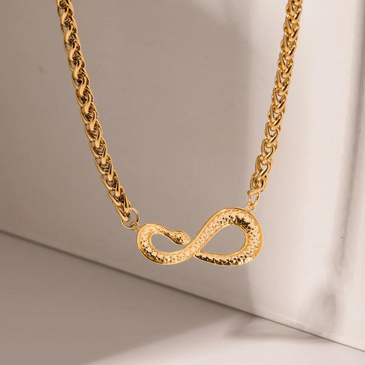 Wholesale Jewelry IG Style Snake 304 Stainless Steel 18K Gold Plated Necklace