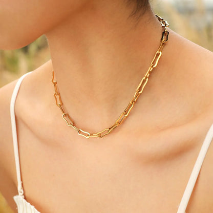 304 Stainless Steel 18K Gold Plated IG Style Streetwear Plating Solid Color Bracelets Necklace