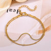 304 Stainless Steel 18K Gold Plated IG Style Sweet Solid Color Bracelets