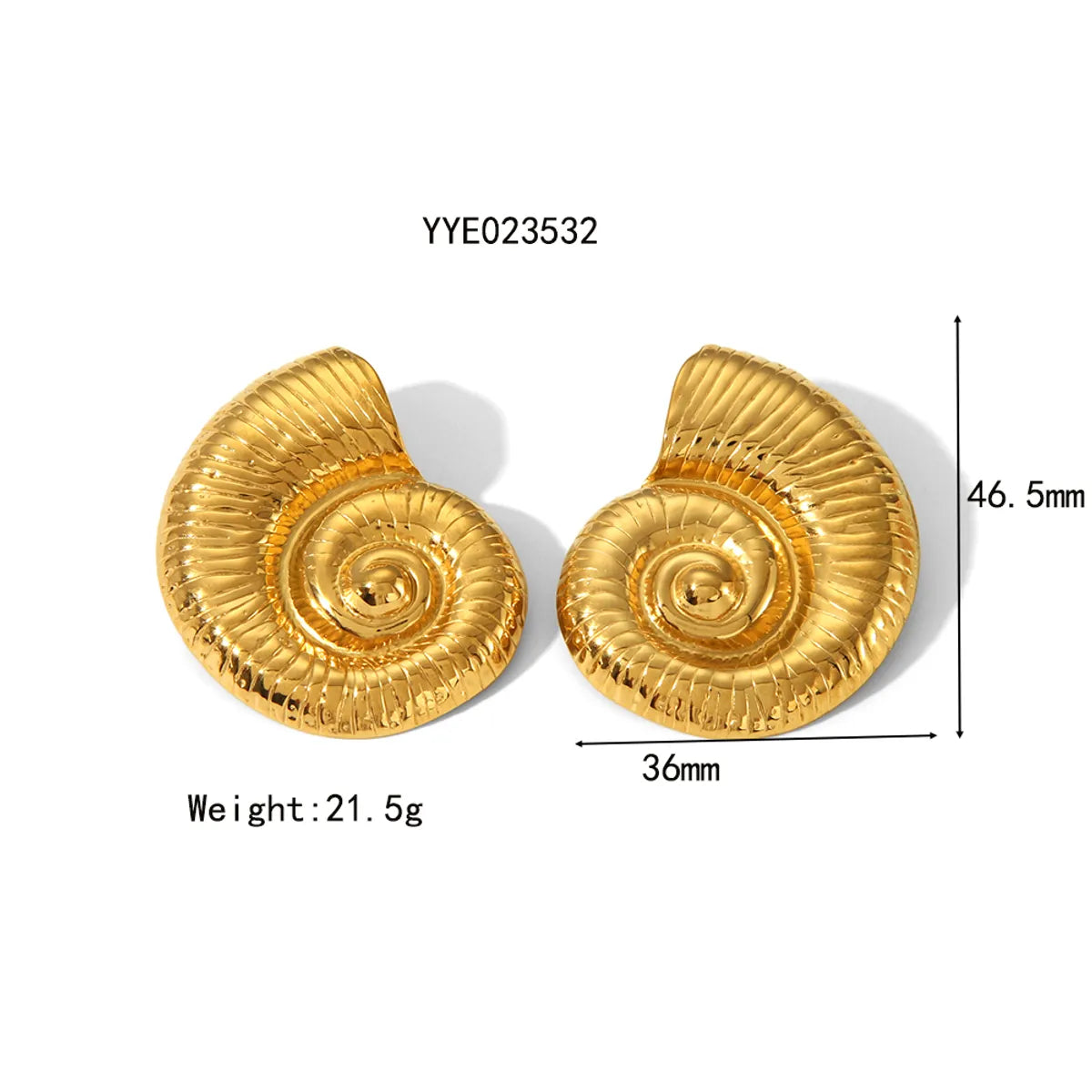 Wholesale Jewelry IG Style Vacation Beach Conch Spiral 304 Stainless Steel 18K Gold Plated Plating Earrings Necklace Jewelry Set