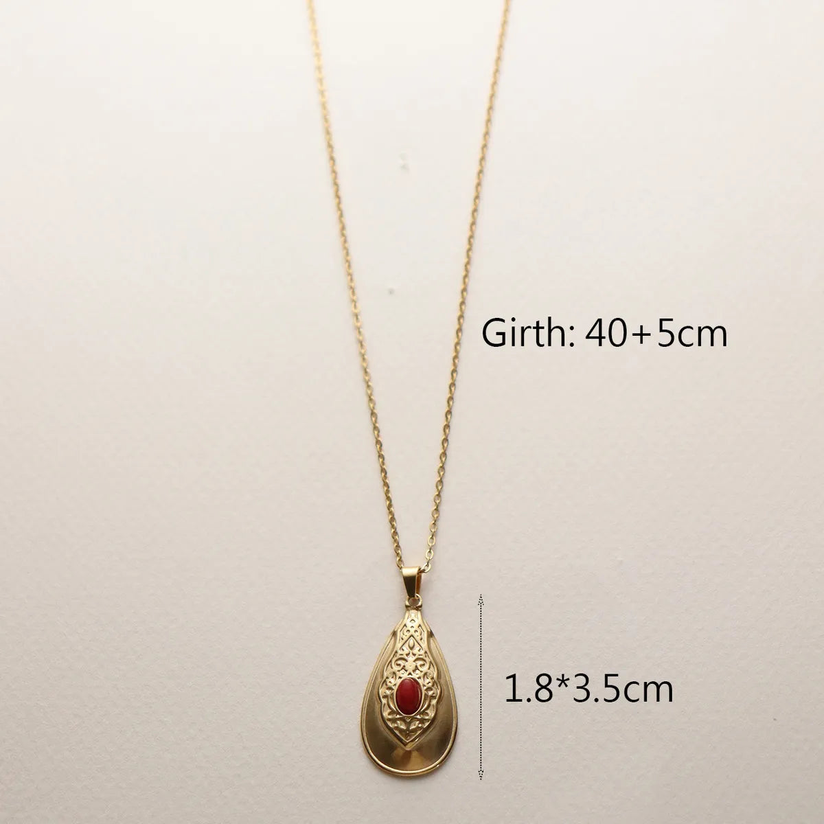 Wholesale Jewelry IG Style Vintage Style French Style Sun Oval Water Droplets 304 Stainless Steel Natural Stone 18K Gold Plated Inlay Pendant Necklace