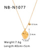 304 Stainless Steel 18K Gold Plated Luxurious Romantic Asymmetrical Plating Solid Color Pendant Necklace