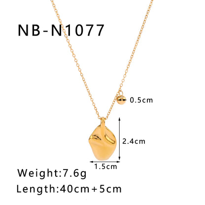 304 Stainless Steel 18K Gold Plated Luxurious Romantic Asymmetrical Plating Solid Color Pendant Necklace