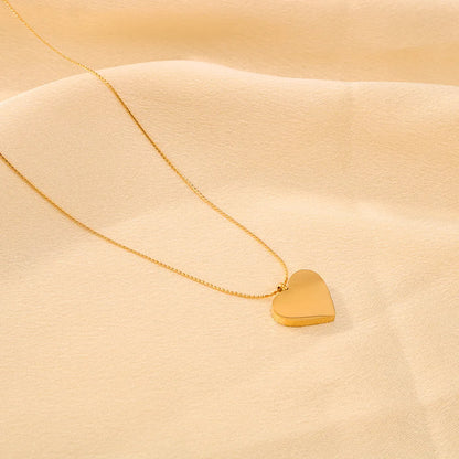 304 Stainless Steel 18K Gold Plated Luxurious Romantic Plating Heart Shape Pendant Necklace