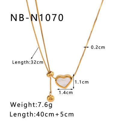 304 Stainless Steel 18K Gold Plated Luxurious Romantic Plating Heart Shape Pendant Necklace