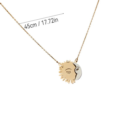 Wholesale Jewelry Modern Style Classic Style Commute Sun Moon 304 Stainless Steel None 18K Gold Plated Pendant Necklace