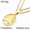 304 Stainless Steel 18K Gold Plated Modern Style Classic Style Human Round Pendant Necklace