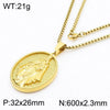 304 Stainless Steel 18K Gold Plated Modern Style Classic Style Human Round Pendant Necklace