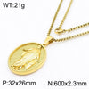 304 Stainless Steel 18K Gold Plated Modern Style Classic Style Human Round Pendant Necklace