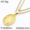 304 Stainless Steel 18K Gold Plated Modern Style Classic Style Human Round Pendant Necklace