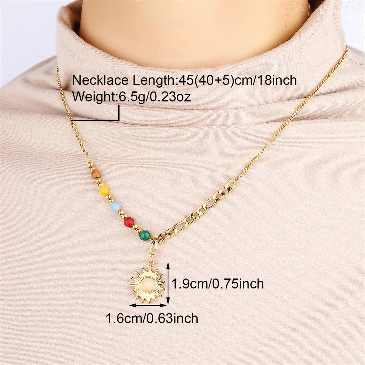 Wholesale Jewelry Modern Style Classic Style Sun Heart Shape 304 Stainless Steel Artificial Pearls 18K Gold Plated Inlay Pendant Necklace