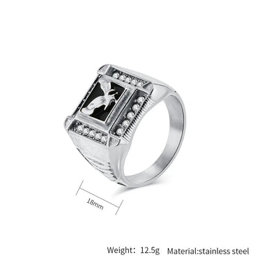 304 Stainless Steel 18K Gold Plated Modern Style Simple Style Classic Style Inlay Eagle Rhinestones Rings