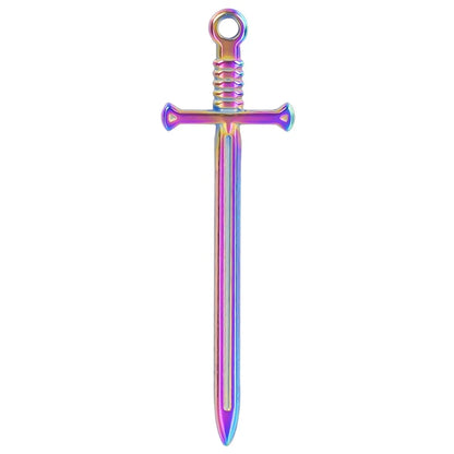 304 Stainless Steel 18K Gold Plated Modern Style Simple Style Classic Style Plating Sword Pendant Necklace