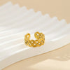 304 Stainless Steel 18K Gold Plated Modern Style Simple Style Geometric Solid Color Open Rings