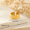304 Stainless Steel 18K Gold Plated Modern Style Simple Style Geometric Solid Color Open Rings