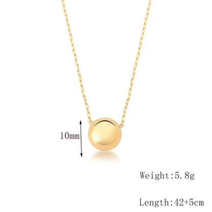 304 Stainless Steel 18K Gold Plated Retro Modern Style Round Pendant Necklace