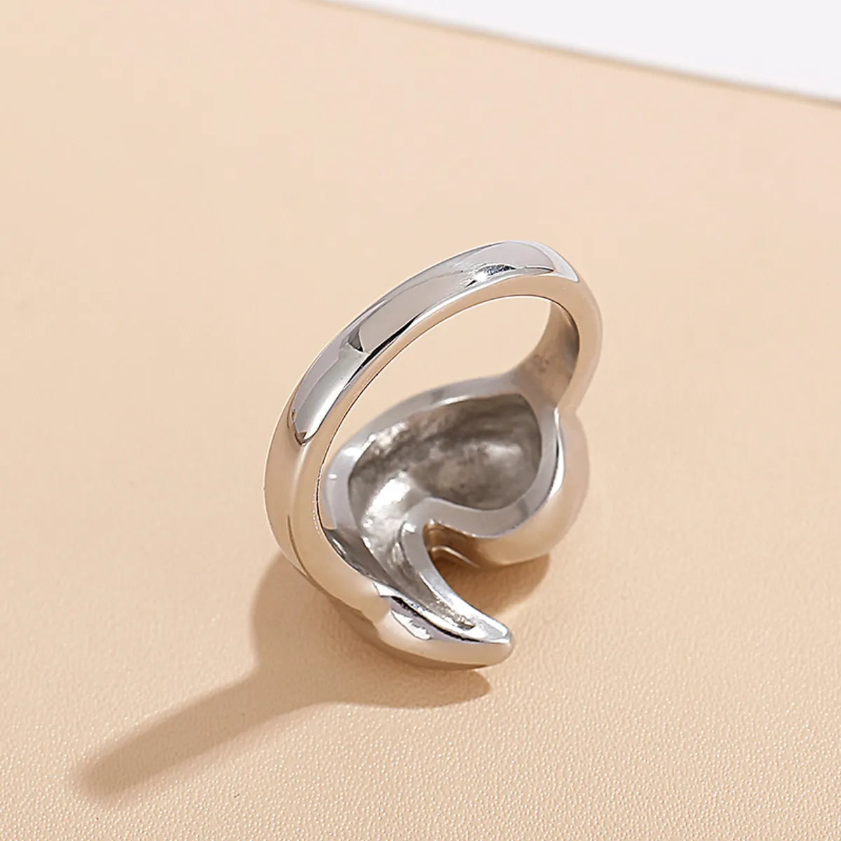 304 Stainless Steel 18K Gold Plated Retro Plating Solid Color Rings