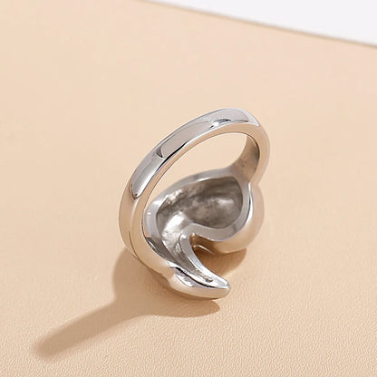 304 Stainless Steel 18K Gold Plated Retro Plating Solid Color Rings